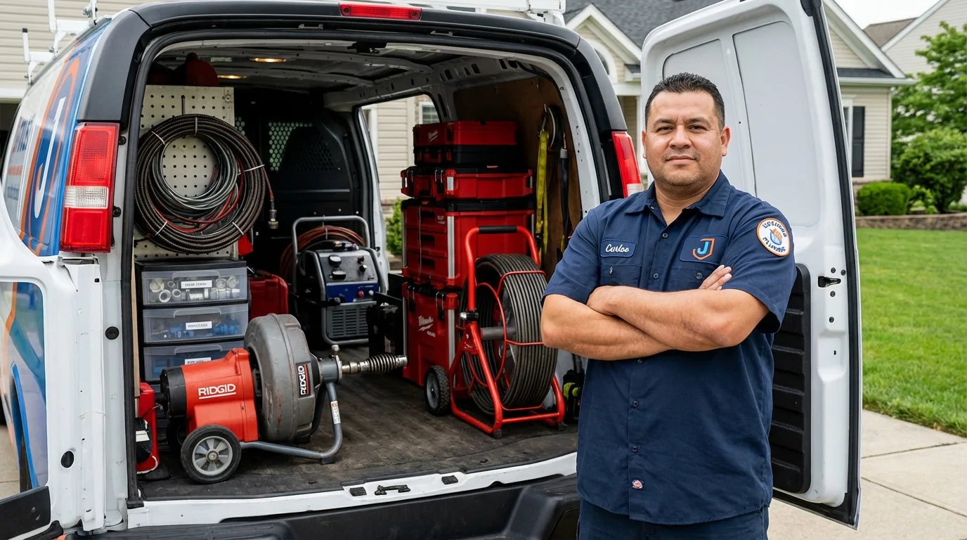 Professional drain cleaning equipment and Johns Plumbing LLC plumber in Vidalia