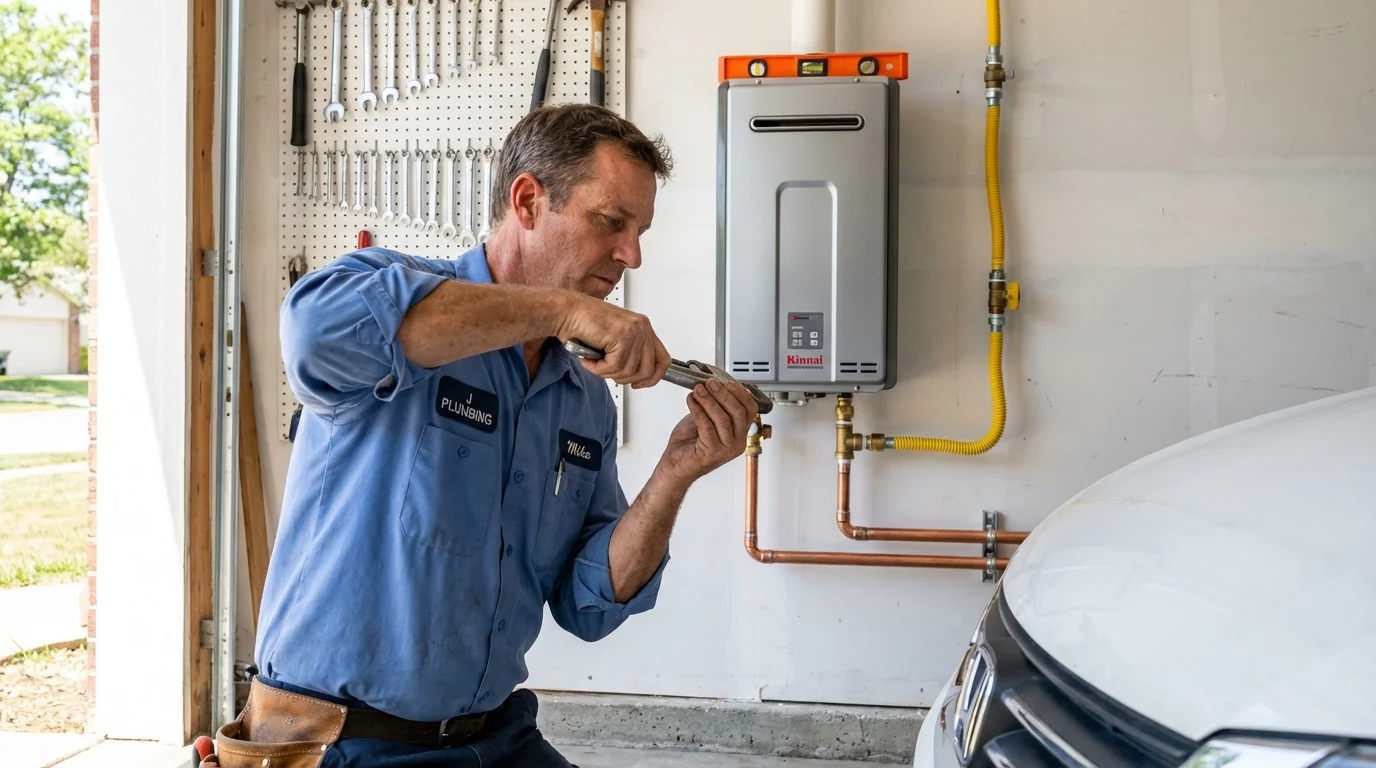 Tankless water heater installation by a Johns Plumbing LLC plumber in Vidalia